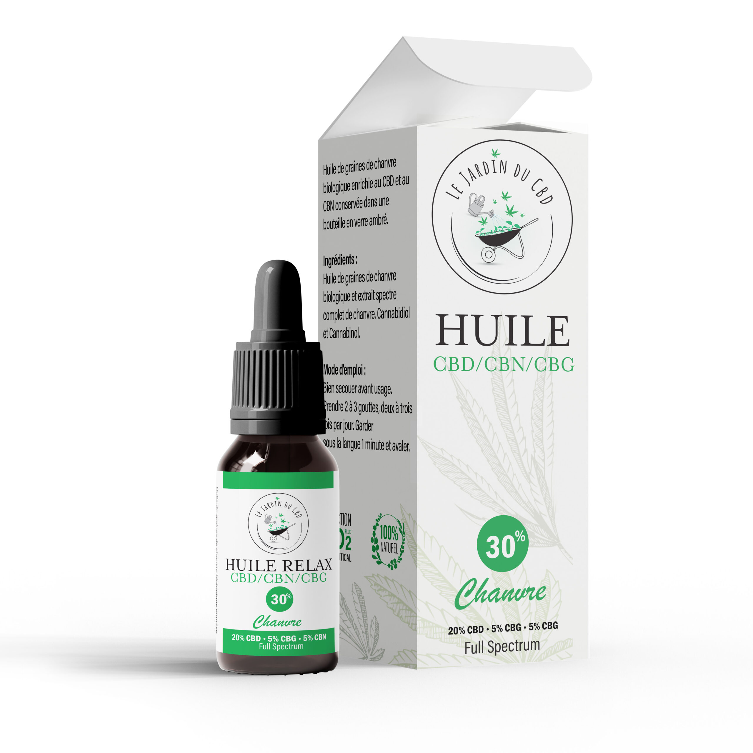 Huile CBD CBG CBN 30% Bio Chanvre