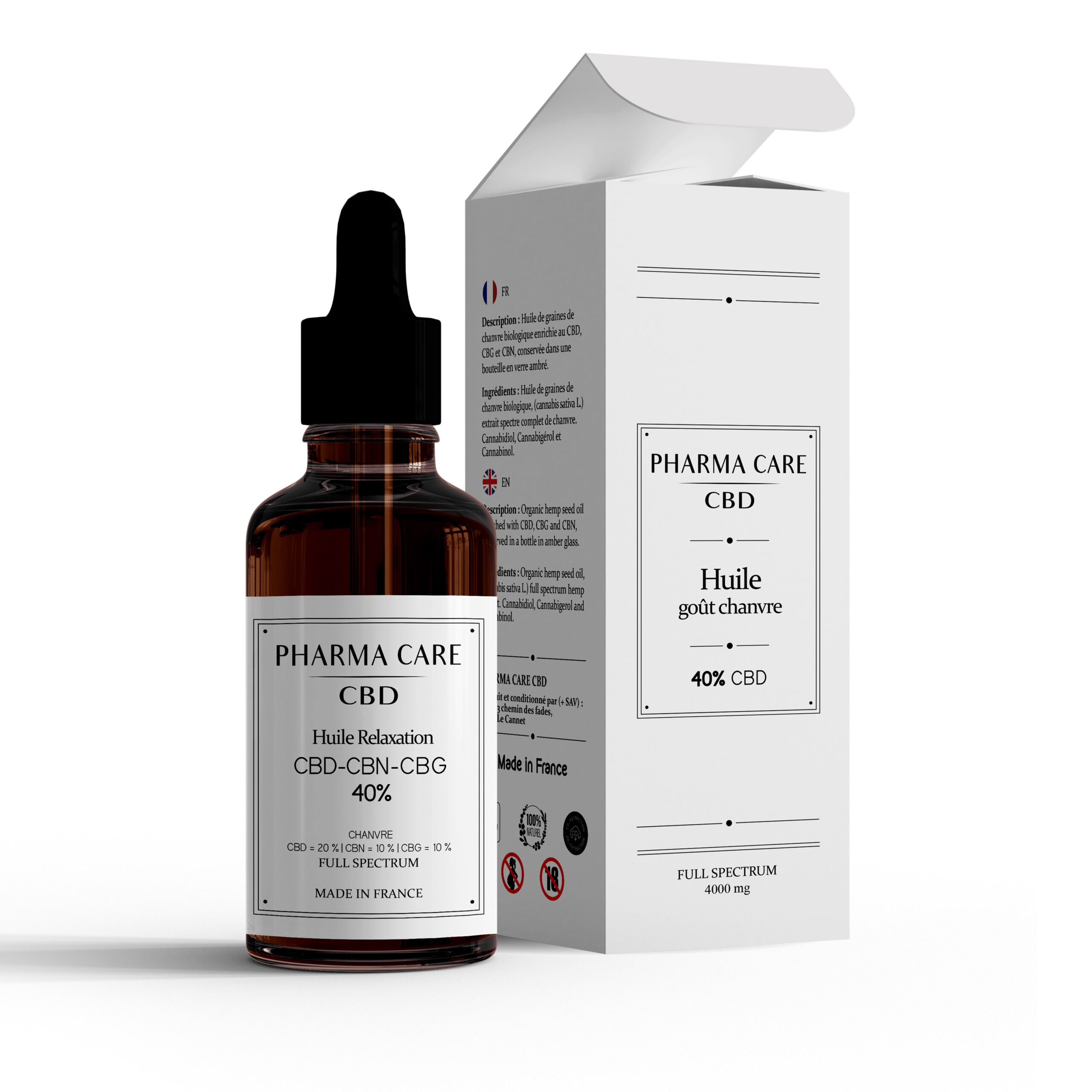 Huile Relaxation CBD CBG CBN 40% Bio Chanvre