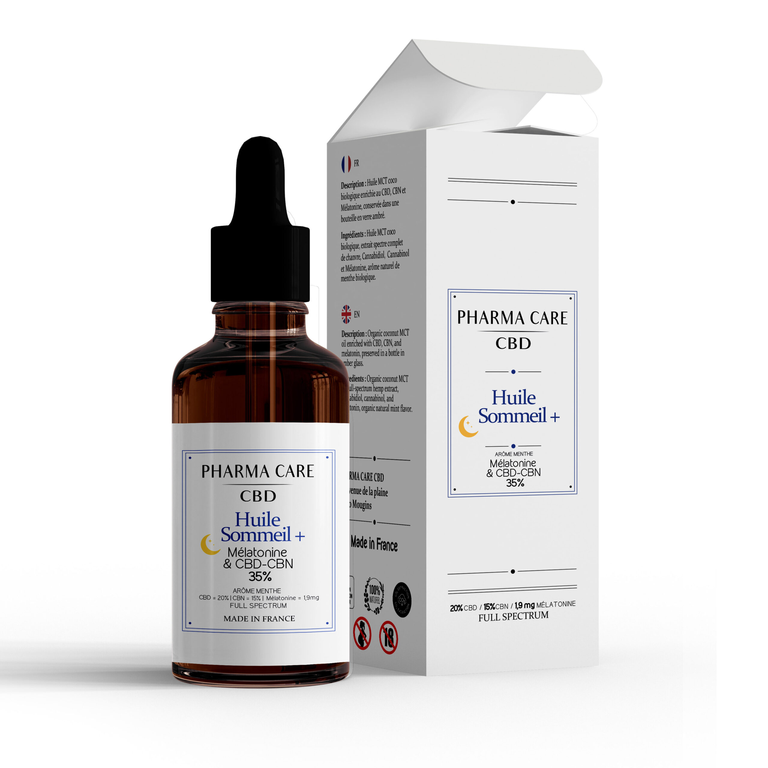 Huile Sommeil + Mélatonine et CBN 35% Bio Chanvre